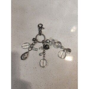 Miche Charmer Purse Accessory Clip on Charm Clear and Silver Toned Beads